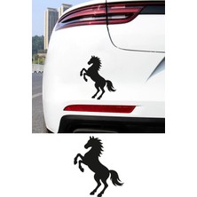Mıgnatıs Şahlanan At Oto Sticker - At Silüeti Sticker – Araba Kaput Motor Sticker 12X15CM