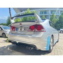 Honda Civic Fd6 2006-2012 Uyumlu Boyasız Plastik Sağ-Sol Çıkışlı Mugen Rr Arka Ek