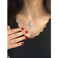 Vintage Takı Antik Gümüş Kaplama Minimal Deniz Atı Kolye