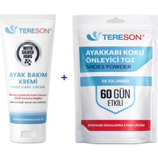 Tereson Koku Karşıtı Ayak Bakım Kremi 50 ml (Gümüş Iyon)+Ayakkabı Koku Önleyici Toz 1 Kutuda 10 Adet