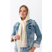 Wega Moda Soft Dokulu Bağlamalı Balaclava Kapşon Bere Kadın Kışlık Başlık Rahat Şık Kullanım