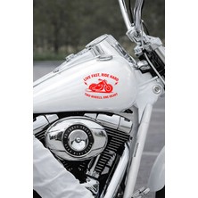 New Jargon Motorcu Sticker - Biker Motorcycle Araç Motor Sticker - Live Fast Ride Hard Sticker 15X11CM