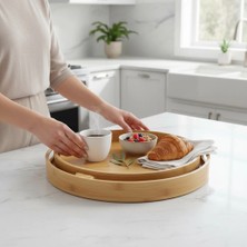 Mybru Oval Bambu Tepsi 2'li Set