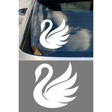 New Jargon Kuğu Figürlü Araba Sticker - Zarif Kuğu Tasarım - Oto Motor Sticker 15X15CM