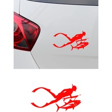 New Jargon Dalgıç Temalı Oto Stickerı - Balık ve Dalgıç Figürlü Çıkartma - Araba Motor Sticker 15X8CM