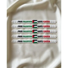 Zaytoon Spor Bileklik Filistin Save Gaza Kokulu Silikon Ayarlanabilir Unisex 5 Adet