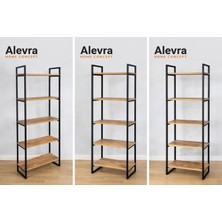 Alevra Metal Kitaplık 5 Raflı Ofis Kitaplığı Kitap Dosya Rafı
