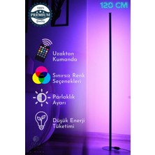 Özer Light Premium Köşe Dekoratif LED Lambader 120 cm - Rgb Kumandalı 16 Renk Ayaklı Lambader