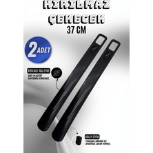 Onur 2 Adet - Siyah 37 cm Ayakkabı Çekeceği | Sert Plastik Asılabilir Çekecek Yumuşak Kerata Büyük