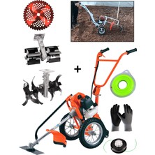 Ablacks Profesyonel 2 Zamanlı Benzinli Tekerlekli Toprak Çapalama Makinası (2 Adet Çapa) + 5’li Bahçivan Seti