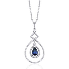 Makdis Pırlanta 0.75 Karat Safir Pırlanta Kolye