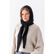 Wega Moda Soft Dokulu Bağlamalı Balaclava Kapşon Bere Kadın Kışlık Başlık Rahat Şık Kullanım