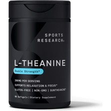 Sports Research L-Theanine Double Strength Relaxation & Focus* - 200MG Per Serving - 60 Softgels -Abd Menşei