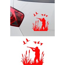 Mıgnatıs Avcı Araba Stickerı - Doğa ve Kuş Avı Temalı Tasarım - Araba Motor Oto Sticker 15X13CM