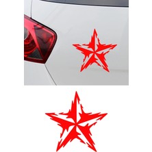 New Jargon Cool Yıldız Oto Sticker - Şık Araç Sticker - Araba Motor Laptop Sticker 15X15CM