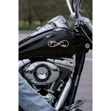 New Jargon You & Me Yazılı Oto Sticker - Sonsuzluk Işareti Araba Motor Sticker 20X7CM