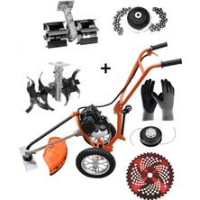 Ablacks Profesyonel 4 Zamanlı Benzinli Tekerlekli Toprak Çapalama Makinası (2 Adet Çapa) + 5’li Bahçivan Seti