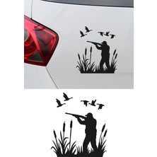 New Jargon Avcı Araba Stickerı - Doğa ve Kuş Avı Temalı Tasarım - Araba Motor Oto Sticker 15X13CM