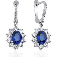Makdis Pırlanta 5.20 Karat Safir Pırlanta Küpe
