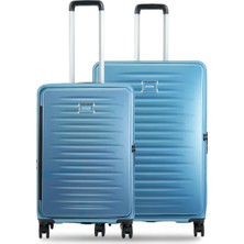 GROUND Fairytale 2'li Körüklü Valiz Seti Büyük-Orta - Mavi - 10740