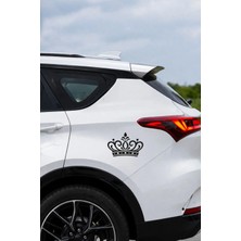 New Jargon Zarif Taç Sticker - Araç Sticker Taç Tasarım - Araba Aksesuar Çıkartma 15X10CM