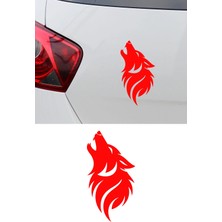 New Jargon Uluyan Kurt Desenli Oto Sticker Araç Sticker - Kurt Araba Cam Sticker 8X15CM