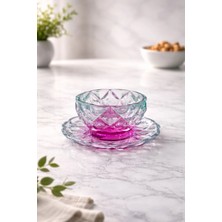 Yzhome 12 Parça Kristal Cam Renkli Çerezlik Kase Tabak