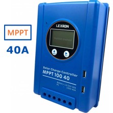 40A Amper Mppt Solar Şarj Kontrol Cihazı Güneş Paneli 40 Amper 12/24 Volt Mppt Regülatör Mavi Kasa Lexron