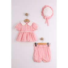 Joy Kids Kız Bebek Şapka Hediyeli Takım (9-24AY) (Pembe)
