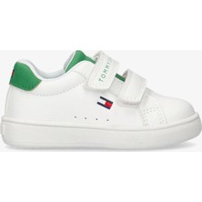 Tommy Hilfiger Flag Velcro Bebek Beyaz/yeşil Spor AYAKKABI.X165
