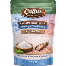 Zeytin Çağın Doğal Gıda Sofralık Himalaya Tuzu+ Çankırı Kaya Tuzu 1 kg