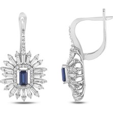 Makdis Pırlanta 6.90 Karat Safir Pırlanta Küpe