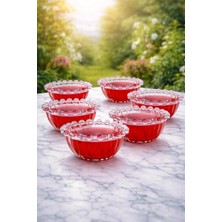 Yzhome 6 Lı Cam Boncuklu Kase Kahvaltılık Reçellik Çerezlik 12*8cm