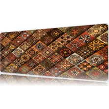 Urzuva Vintage Mosaic Gaming Oyuncu Xl Mouse Pad  Mousepad 70X30 cm 3mm Dikişli Model
