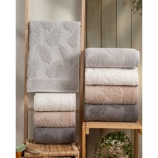 Hazangülü Collection Buldan Üretimi Çeyizlik Deluxe Jakarlı Petra 4'lü El/yüz Havlusu I 50X90
