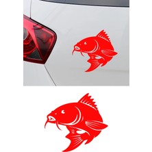 New Jargon Balık Figürlü Araba Stickerı - Oto Sticker - Motor Sticker - Balıkçılara Özel Sticker 15X14CM