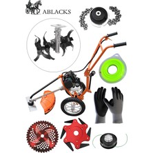 Ablacks Profesyonel 4 Zamanlı Benzinli Tekerlekli Toprak Çapalama Makinası + 7’li Bahçivan Seti (Akrep Çapa)