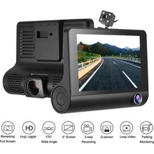 Fenomex 3 Kameralı 4 Inç 1080P Yol Kayıt Kamerası Geri Vites Araç Içi Kamera Gece Görüşlü.