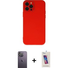 İlkyaz Fashion Ieg™ iPhone 12 Pro Max Kılıf Çekirdek Modern Serisi - Siyah Joko 5d Cam + Beyaz Neon Fosforlu K