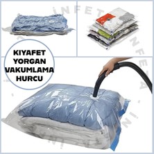 İnfeta 50X70 cm Vakumlu Hurç Yorgan Kıyafet Hurcu Valiz Dolap Baza Düzenleyici Vakumlu Poşet