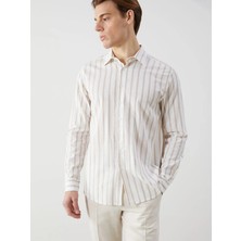 Lc Waikiki Yeni Sezon Slim Fit Uzun Kollu Çizgili Poplin Erkek Gömlek