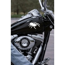 New Jargon Örümcek Oto Sticker - Minimal Örümcek Araba Sticker - Motor Kask Sticker 15X9CM