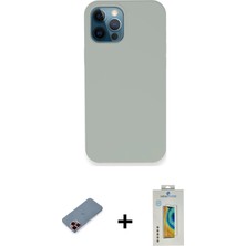 İlkyaz Fashion Ieg™ iPhone 12 Pro Kılıf Zirve Modern Özel Seri - Siyah Polymer Nano Ekran Koruyucu + Kırmız�