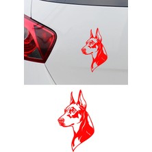 New Jargon Doberman Araba Stickerı – Köpek Figürlü Oto Sticker - Köpek Temalı Motor Sticker 15X8CM