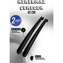 Onur 2 Adet - Siyah 45 cm Ayakkabı Çekeceği | Sert Plastik Asılabilir Çekecek Yumuşak Kerata Büyük