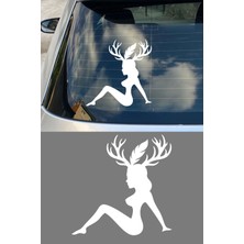 New Jargon Geyik Kadın Sticker - Araba Motor Sticker - Kask Sticker 15X15CM