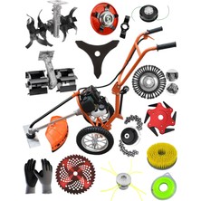 Ablacks Profesyonel 4 Zamanlı Tekerlekli Tırpan + Mega Ultra Lüks Full Bahçivan Seti (14’lü Set)