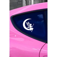 New Jargon Peri Sticker - Ay Üstünde Peri Oto Sticker - Araba Motor Aksesuar Sticker 12X15CM
