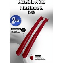 Onur 2 Adet - Kırmızı 45 cm Ayakkabı Çekeceği | Sert Plastik Asılabilir Çekecek Yumuşak Kerata Büyük