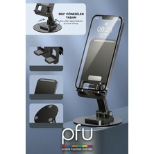 PFU Pratik Faydalı Ürünler Masaüstü Telefon Tutucu | Katlanabilir Döner Tabanlı Telefon Standı | Masaüstü Telefon Tutacağı
